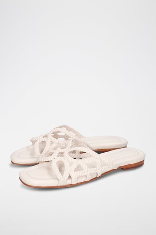 Mules en cuir Elodie 64 - Blanc