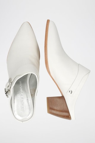 Mules à talons en cuir de mouton Finja 7 - Blanc