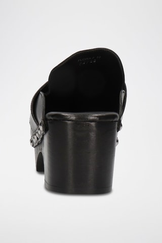 Mules à talons en cuir Flora 2 - Noir