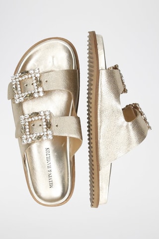 Mules en cuir Eve - Doré