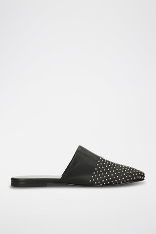 Mules en cuir nappa Mandy - Noir
