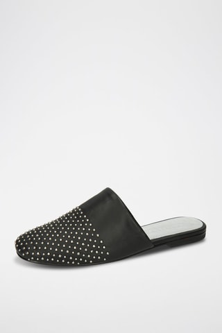 Mules en cuir nappa Mandy - Noir