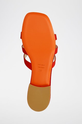 Mules à talons en nubuck Eugenie - Rouge