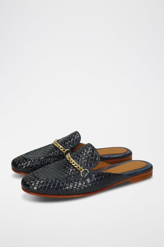 Mules en croûte de cuir Scarlett - Noir