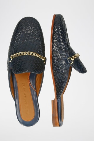 Mules en croûte de cuir Scarlett - Noir