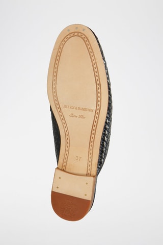 Mules en croûte de cuir Scarlett - Noir