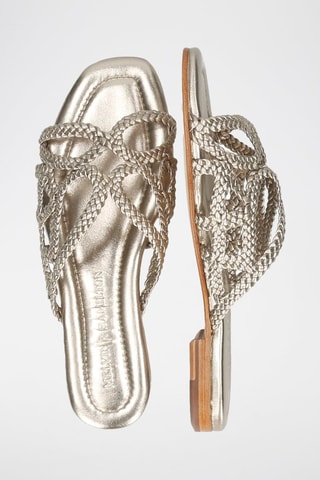 Mules en cuir de mouton Elodie - Doré