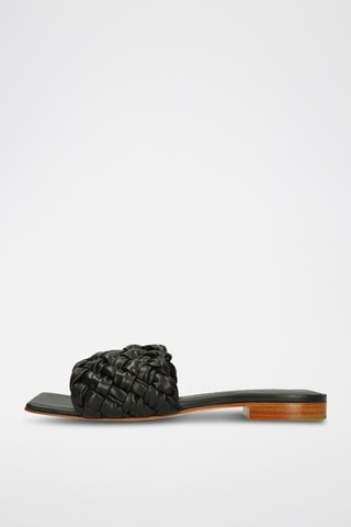 Mules en cuir nappa Eglantine - Noir