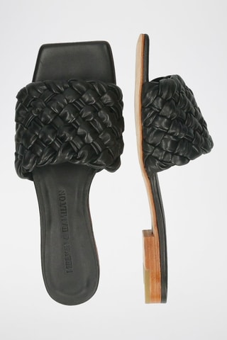 Mules en cuir nappa Eglantine - Noir