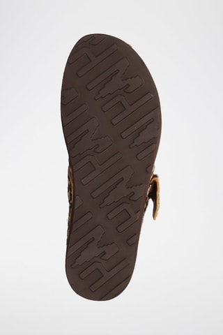 Mules en cuir nappa Siri - Beige et marron