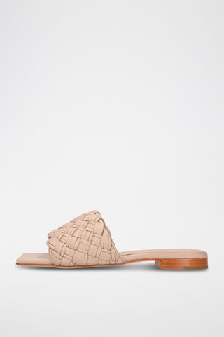 Mules en cuir nappa Elegantine - Taupe