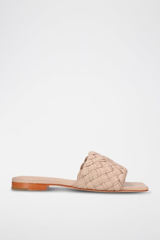 Mules en cuir nappa Elegantine - Taupe