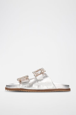 Mules en cuir Eve - Argenté