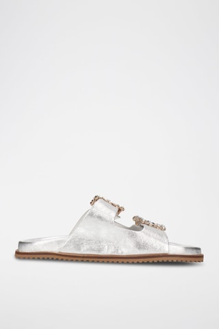 Mules en cuir Eve - Argenté