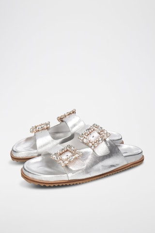 Mules en cuir Eve - Argenté