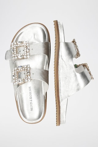 Mules en cuir Eve - Argenté