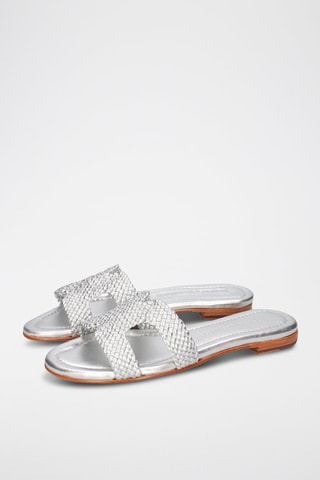 Mules en cuir de mouton Hanna - Argenté