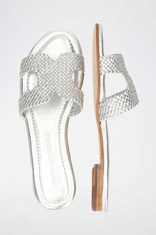 Mules en cuir de mouton Hanna - Argenté