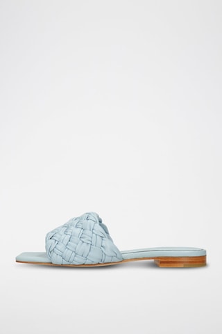 Mules en cuir nappa Eglantine - Ciel