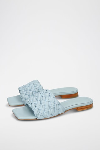 Mules en cuir nappa Eglantine - Ciel