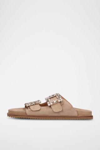 Mules en nubuck Eve - Taupe