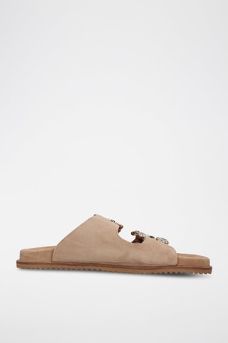 Mules en nubuck Eve - Taupe