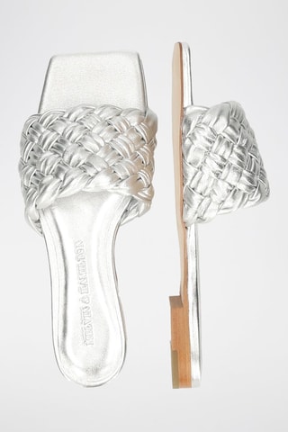 Mules en cuir Eglantine - Argenté