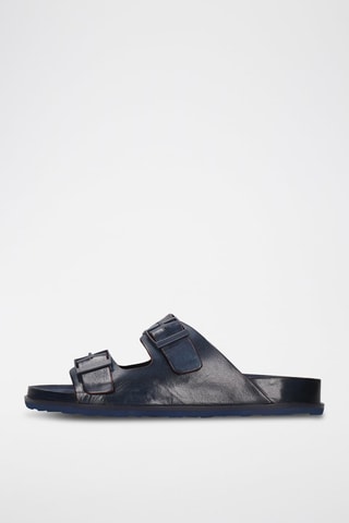 Sabots en cuir Maxed - Bleu marine