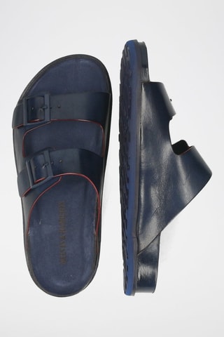 Sabots en cuir Maxed - Bleu marine