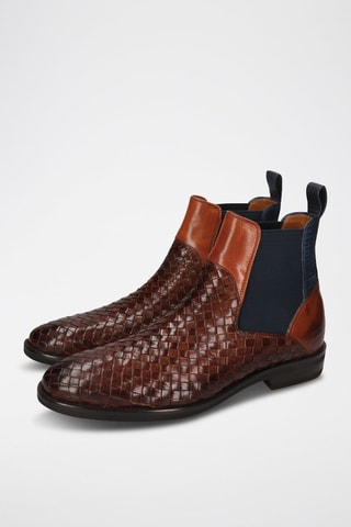 Boots Chelsea en cuir Brad - Marron et camel