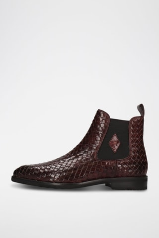 Boots Chelsea en cuir Elyas - Marron foncé