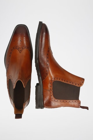 Boots Chelsea en cuir Flynn - Camel