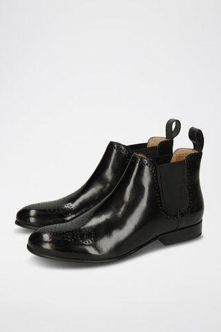 Bottines Chelsea en cuir Sally - Noir