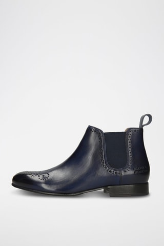 Bottines Chelsea en cuir Sally - Bleu marine