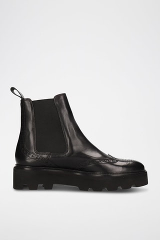 Bottines Chelsea en croûte de cuir Sally 112 - Noir