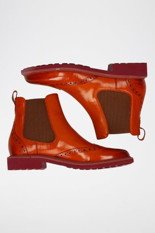 Bottines Chelsea en cuir verni Selina - Bordeaux