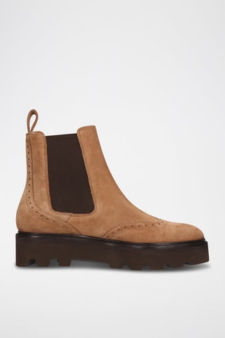 Bottines Chelsea en nubuck Sally - Camel