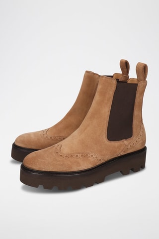 Bottines Chelsea en nubuck Sally - Camel