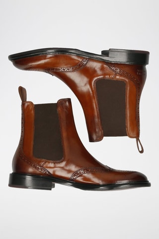 Bottines Chelsea en cuir verni Sally - Marron