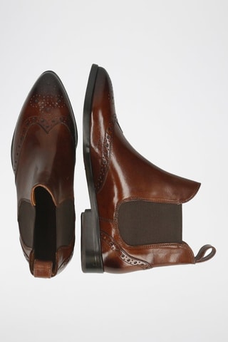 Bottines Chelsea en cuir Jessy - Marron foncé