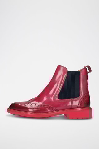 Bottines Chelsea en cuir verni Selina - Fuchsia