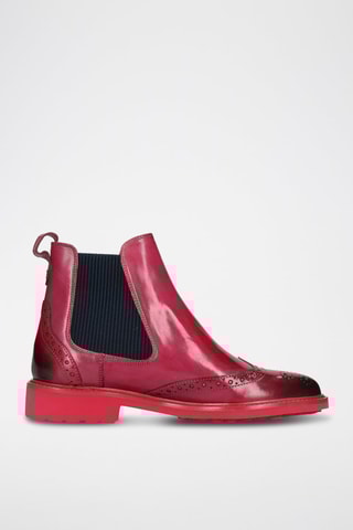 Bottines Chelsea en cuir verni Selina - Fuchsia