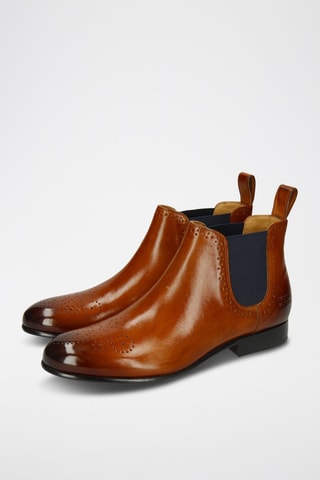 Bottines Chelsea en cuir Sally - Beige