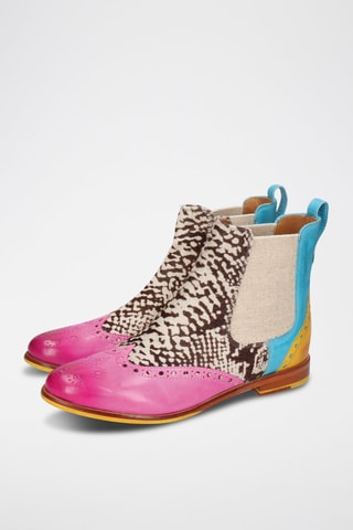 Bottines Chelsea en cuir Selina 29 - Rose et beige