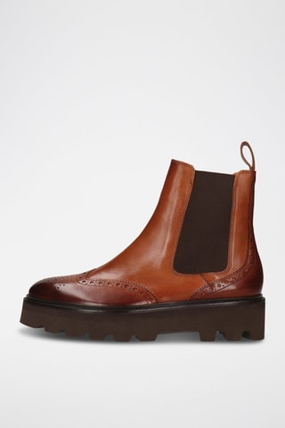 Bottines Chelsea en cuir Sally - Marron