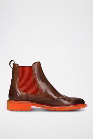 Bottines Chelsea en croûte de cuir Selina - Marron