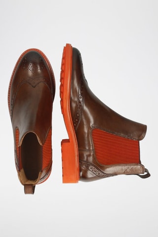 Bottines Chelsea en croûte de cuir Selina - Marron