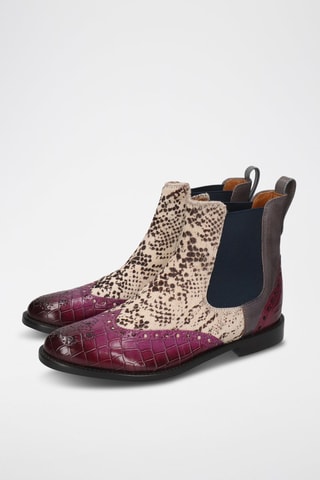 Bottines Chelsea en cuir Selina - Bordeaux