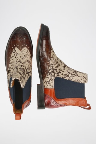 Bottines Chelsea en cuir Selina - Marron et orange
