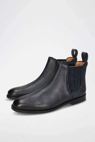 Bottines Chelsea en cuir Susan - Bleu marine